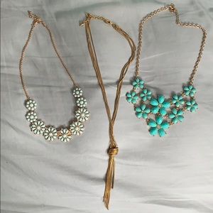 Gold Statement necklace trio